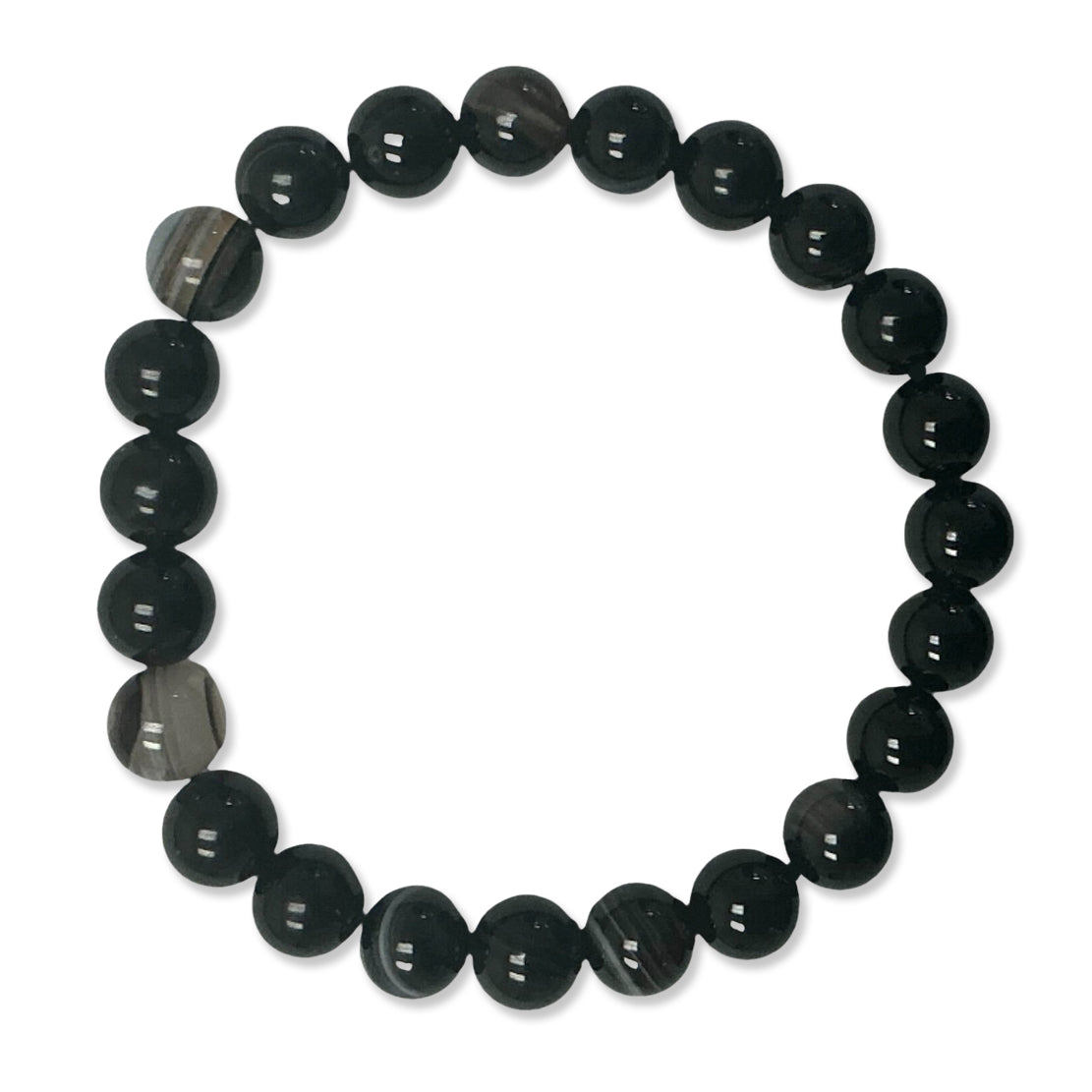 Black Banded Agate Quantum Bracelet-2