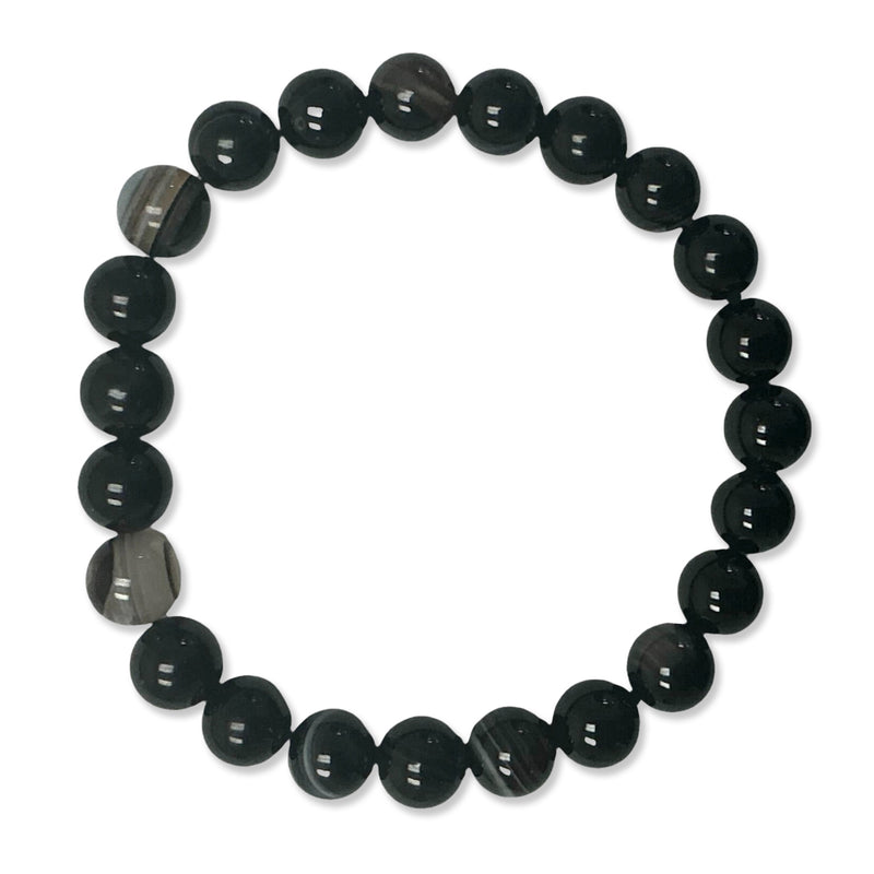 Black Banded Agate Quantum Bracelet-2