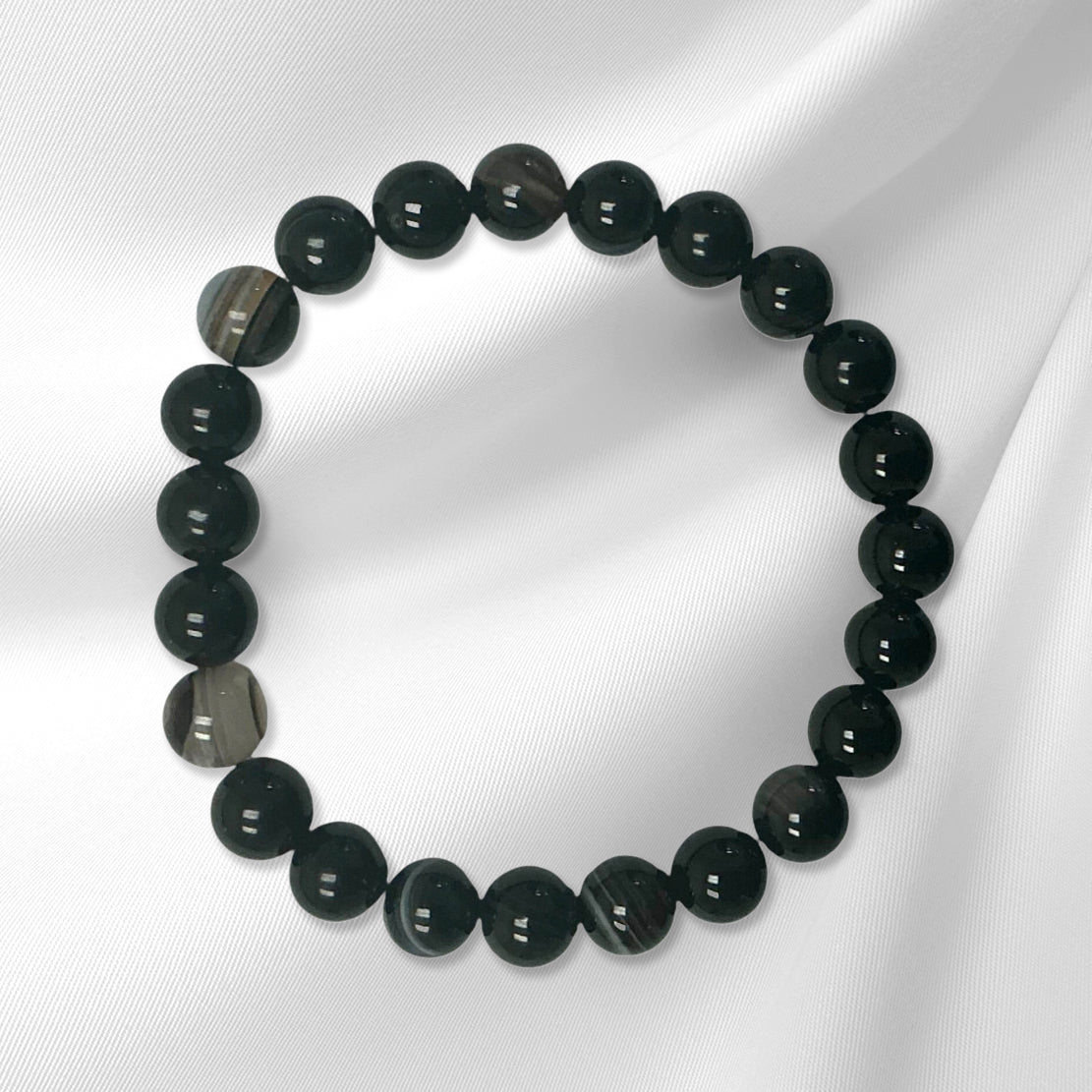 Black Banded Agate Quantum Bracelet-3
