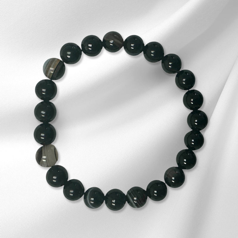 Black Banded Agate Quantum Bracelet-3