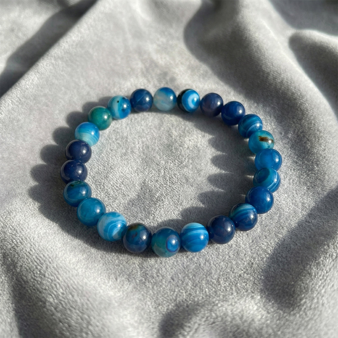 Blue Banded Agate Quantum Bracelet