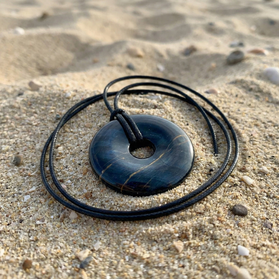 Blue Tiger Eye Quantum Medallion
