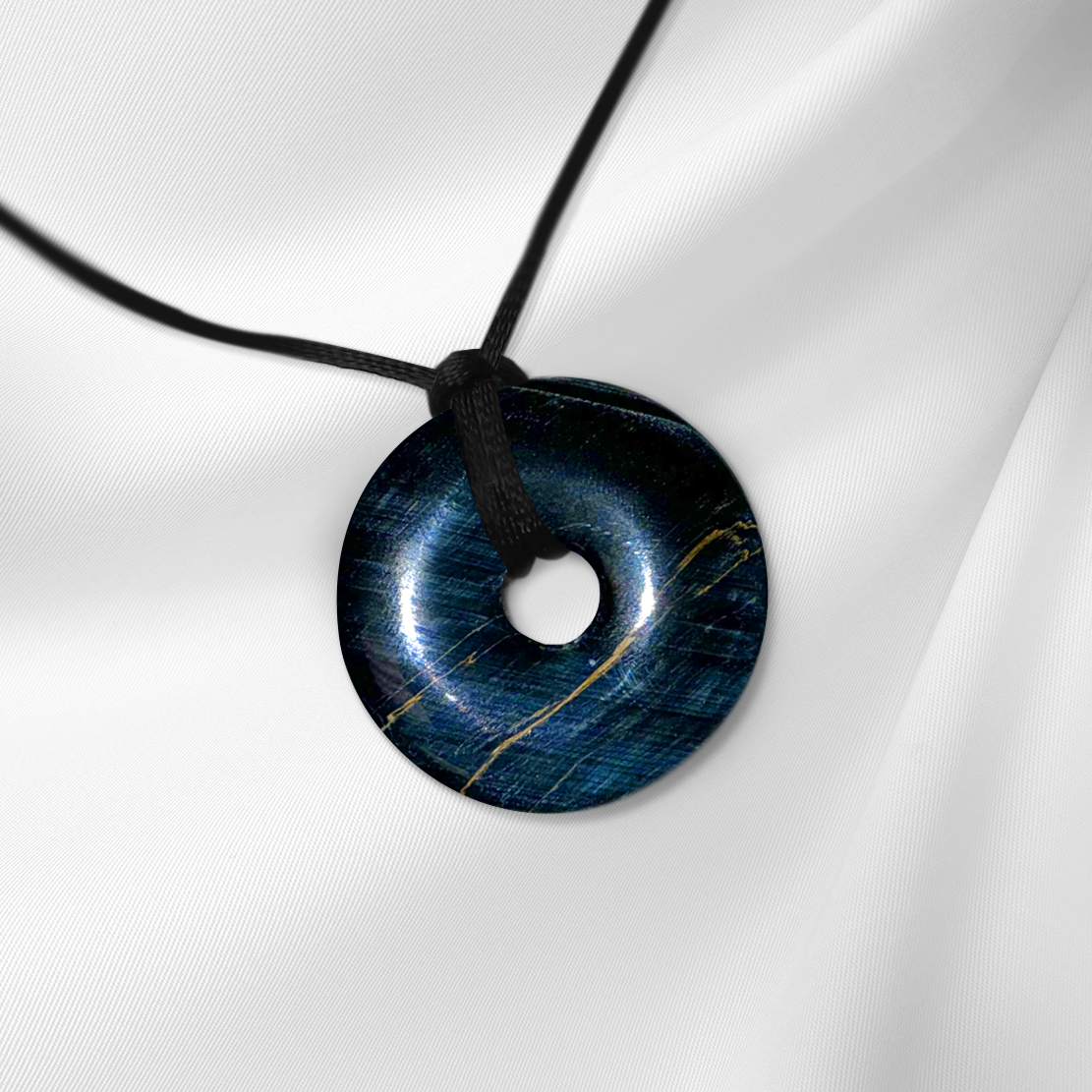 Blue Tiger Eye Quantum Medallion