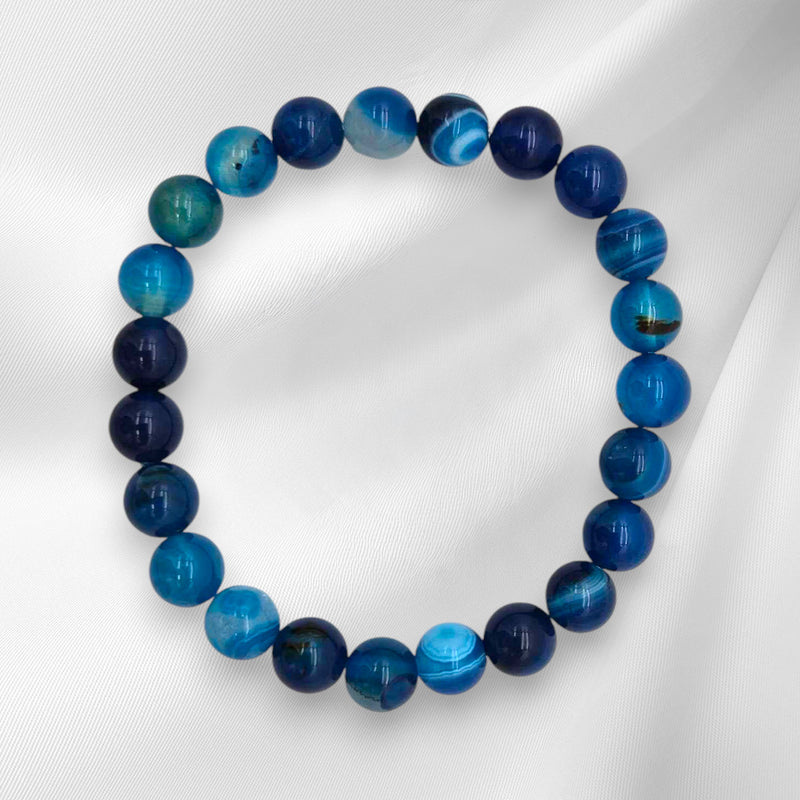 Blue Banded Agate Quantum Bracelet-3